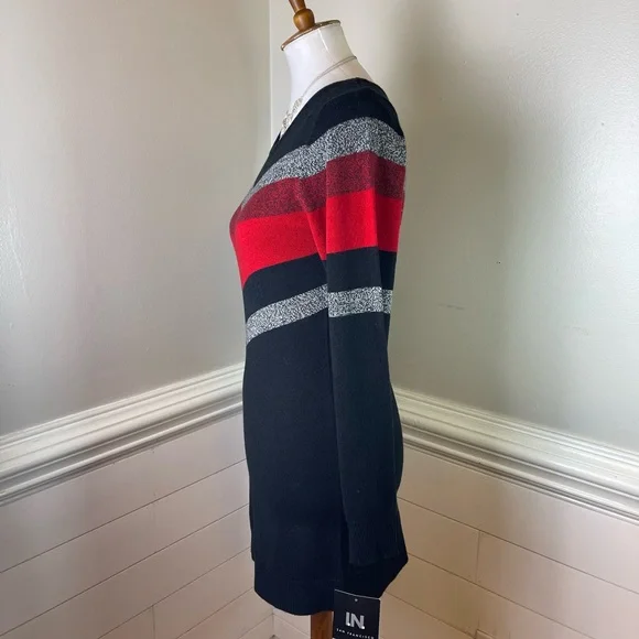 I.N. San Francisco Striped Top Sweater Dress M (junior) FREE SHIP - Picture 2 of 5